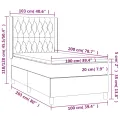 cadre de lit matelas et LED Noir 100x200 cm Velours