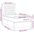 cadre de lit avec matelas Noir 100x200 cm Velours