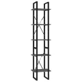 Bibliothèque à 5 niveaux Gris 40x30x175 cm Bois ingénierie