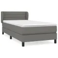 cadre de lit avec matelas Gris foncé 100x200cm Tissu