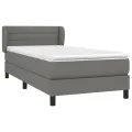 cadre de lit avec matelas Gris foncé 100x200cm Tissu