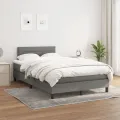 cadre de lit avec matelas Gris foncé 120x200cm Tissu