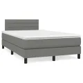 cadre de lit avec matelas Gris foncé 120x200cm Tissu