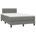 cadre de lit avec matelas Gris foncé 120x200cm Tissu