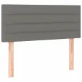 cadre de lit avec matelas Gris foncé 100x200cm Tissu