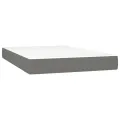 cadre de lit avec matelas Gris foncé 120x200cm Tissu