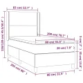 cadre de lit matelas LED Gris foncé 80x200cm Velours