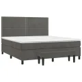 cadre de lit et matelas Gris foncé 160x200cm Velours