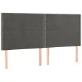 Têtes de lit 4 pcs Gris foncé 80x5x78/88 cm Velours