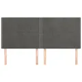 Têtes de lit 4 pcs Gris foncé 80x5x78/88 cm Velours