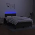 cadre de lit avec matelas LED Noir 120x200 cm Tissu