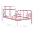 Cadre de lit extensible Rose Métal 80x130/200 cm