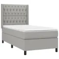 cadre de lit matelas LED Gris clair 90x200cm Tissu