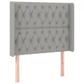 cadre de lit matelas LED Gris clair 90x200cm Tissu