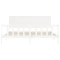 Cadre de lit avec tête de lit blanc 200x200 cm bois massif