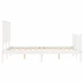 Cadre de lit avec tête de lit blanc 200x200 cm bois massif