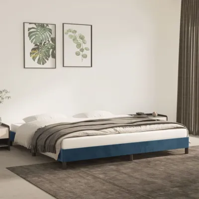 Cadre de lit Bleu foncé 200x200 cm Velours