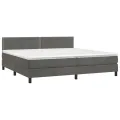 cadre de lit avec matelas LED Gris foncé 200x200 cm