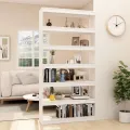 Bibliothèque/Séparateur de pièce Blanc 100x30x200 cm Pin massif