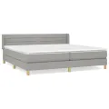 cadre de lit avec matelas Gris clair 200x200cm Tissu