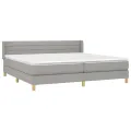 cadre de lit avec matelas Gris clair 200x200cm Tissu