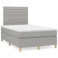 cadre de lit avec matelas Gris clair 120x200cm Tissu