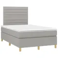 cadre de lit avec matelas Gris clair 120x200cm Tissu