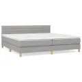 cadre de lit avec matelas Gris clair 200x200cm Tissu
