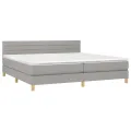cadre de lit avec matelas Gris clair 200x200cm Tissu