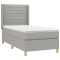 cadre de lit matelas LED Gris clair 100x200 cm Tissu