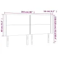 Tête de lit à LED Crème 203x16x118/128 cm Tissu