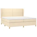 cadre de lit avec matelas Crème 200x200 cm Tissu
