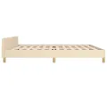 Cadre de lit avec tête de lit Crème 200 x 200 cm Tissu