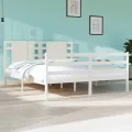 Cadre de lit Blanc Bois de pin massif 150x200 cm Très grand