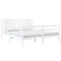 Cadre de lit Blanc Bois de pin massif 150x200 cm Très grand