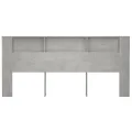 Armoire de tête de lit Gris béton 220x18,5x104,5 cm