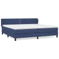 cadre de lit avec matelas Bleu 200x200 cm Tissu