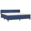 cadre de lit avec matelas Bleu 200x200 cm Tissu
