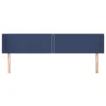 Tête de lit avec oreilles Bleu 203x16x78/88 cm Tissu