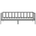 Lit Gris Bois de pin massif 90x200 cm