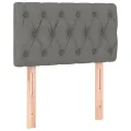 cadre de lit avec matelas Gris foncé 80x200 cm Tissu