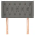 Tête de lit avec oreilles Gris foncé 83x16x78/88 cm Tissu