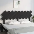 Tête de lit Noir 178x3x80,5 cm Bois massif de pin