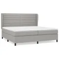 cadre de lit avec matelas Gris clair 200x200cm Tissu