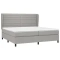 cadre de lit avec matelas Gris clair 200x200cm Tissu
