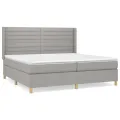 cadre de lit avec matelas Gris clair 200x200cm Tissu