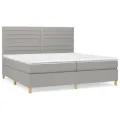 cadre de lit avec matelas Gris clair 200x200cm Tissu