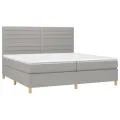 cadre de lit avec matelas Gris clair 200x200cm Tissu