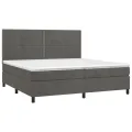 cadre de lit et matelas Gris foncé 200x200cm Velours