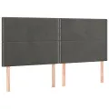 cadre de lit et matelas Gris foncé 200x200cm Velours